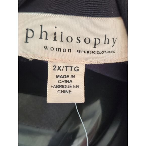 Philosphy Cardigan Womens 2X Black Open-Front Office Career Wear Lightweight NWT - Picture 5 of 6